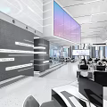 Modern Monitoring Room With High Tech Workstations And Screens