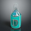 Turquoise Portable Storage Bag With Transparent Window And Handle For Bottles