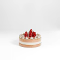 Delicious Four Strawberry Cakes With Cream Layers And Fresh Red Toppings On White Background