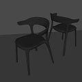 Modern Leisure Chair Design With Curved Armrests Black Sleek Structure And Stable Legs
