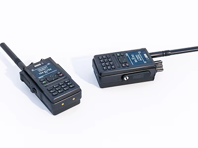 Wireless Black Doorbell System With Two Units Antenna And Keypad Buttons 3d model