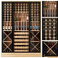 Commercial Wine Cabinet With Wooden Shelves Glass Doors And Wine Bottle Display Storage