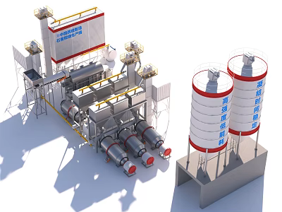 Industrial Plant Featuring Large Scale Production Equipment Storage Tanks And Mechanical Units 3d model