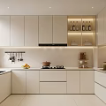 Modern White Kitchen Interior With Upper Cabinets Stove Sink And Storage