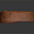 Wood Stone Circular Decorative Piece With Orange Surface Holes And Cracks
