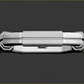 Advanced Futuristic White Black Mechanical Frame With Green Accent Wheels And Geometric Design