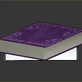 Ornate Purple Cover Books With Blue Cloud Design For Home Furniture Decor