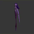 Purple Mermaid Doll Design With Long Hair Purple Tail And Decorative Wings
