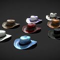 Modern hat cowboy hat bag 3d model