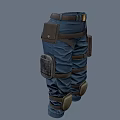 Deep Blue Tactical Cargo Pants With Adjustable Straps Multiple Pockets And Knee Pads 3d model