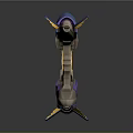 Futuristic Blue Purple Mechanical Weapon With Metallic Claw And Energy Details