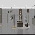 Elegant Modern Clothing Store Interior With Mannequins Clothing Racks And Plants