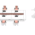 Modern Office Workspace With Multiple Desks Ergonomic Chairs And Computers 3d model