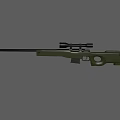 Green Military Sniper Rifle With Scope And Tactical Stock Design