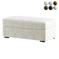 Beige Upholstered Storage Ottoman With Black Legs And Multiple Color Options