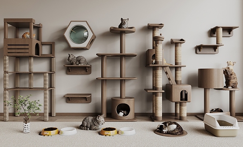 Modern cat climbing frame 3d model