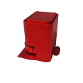 Red Plastic Pedal Trash Bin With Secure Lid For Home Kitchen Use