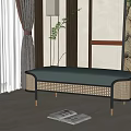 New Chinese Style Bed End Stool Sofa Stool 3d model