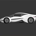 White Futuristic Sports Car With Transparent Roof And Sleek Aerodynamic Design