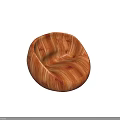 Natural Wooden Chair Featuring Round Shape And Smooth Wood Grain Surface