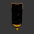 Yellow Three Wheeled Tuk Tuk With Black Roof Seats And Reflective Surface