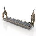 Gothic Architectural Bridge Design With Spires Arched Entrance And Decorative Railing
