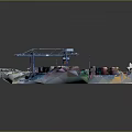 Modern Port Logistics Terminal With Colorful Containers And Shipping Facilities