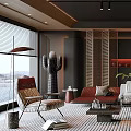 Sophisticated Modern Living Room Interior Design With Leather Sofa Metal Coffee Table And Art Decor