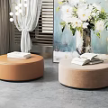 Modern sofa stool combination 3d model