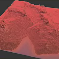 3D Natural Garden Landscape With Snow Capped Mountains Rivers And Coastal Beach