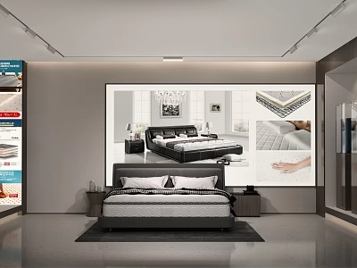Mattress Specialty Store With Bed Displays And Product Showcases 3d model