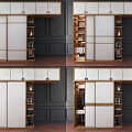 Modern Wardrobe Design With Sliding Doors Wooden Frame And Internal Storage Shelves