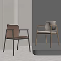 Stylish Leisure Chairs Featuring Brown Leather And Beige Fabric Seats With Metal And Wooden Legs
