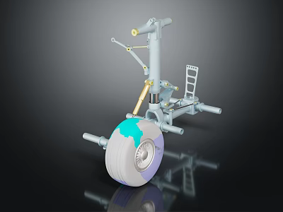 Industrial Equipment With Wheel Metal Structure Ladder And Connecting Components 3d model