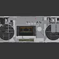 Retro Electronic Radio Cassette Player Featuring Dual Speakers Tape Deck And Classic Design