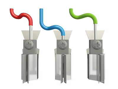 Colorful Hardware Tools With Red Blue Green Hoses And Metal Construction 3d model