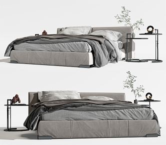 Modern Double Bed 3d model