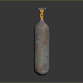 Gas Cylinder Equipment With Orange Valve And Rusty Copper Surface Design