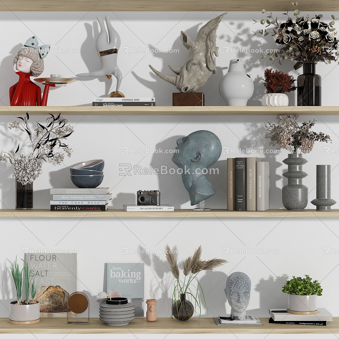 Modern ornaments combination furnishings ornaments decorative ornaments combination 3d model