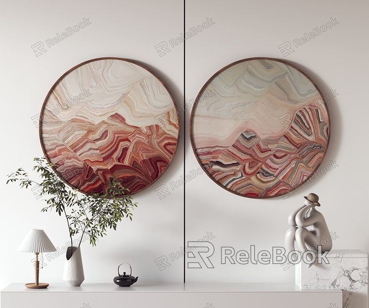 Modern Round Frame Painting Decorative Painting Hanging Painting model