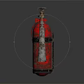 Vintage Red Metal Fire Extinguisher As Essential Fire Safety Equipment With Nozzle And Strap