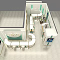 Elegant Modern Jewelry Store Interior With Display Counters And Lighting 3d model