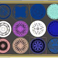 Ornate Ceiling Rosettes With Various Intricate Designs 3d model