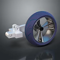 Purple Tire With Silver Rim Tread Pattern And White Mounting Bracket 3D Render Design 3d model