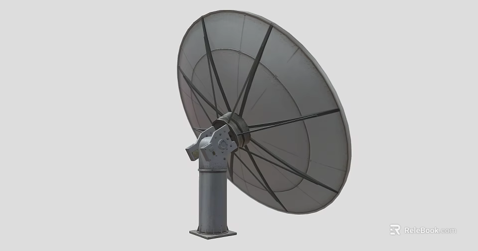 High Gain Industrial Dish Antenna with Durable Metal Frame and Stable Support Base 3d model 