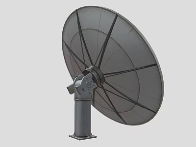 High Gain Industrial Dish Antenna with Durable Metal Frame and Stable Support Base 3d model
