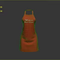 Red Festive Kitchen Apron With Merry Beer Christmas Printed Text Design 3d model