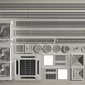 Various Types Of Air Conditioner Vents With Grilles Panels And Design Elements