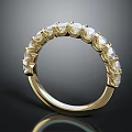 Stunning Gold Eternity Ring With Round Cut Diamonds Classic Design 3d model