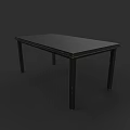 Modern Black Dining Table Set With Sleek Top And Sturdy Wooden Legs